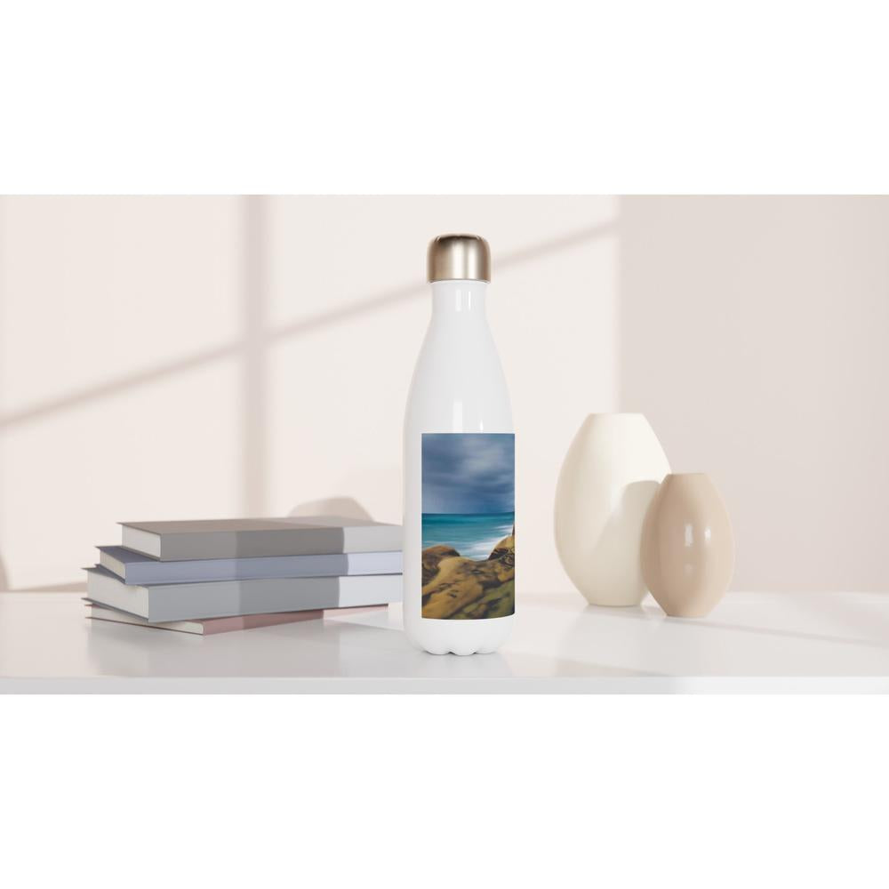 Designer stainless steel water bottle with original artwork by NZ designer