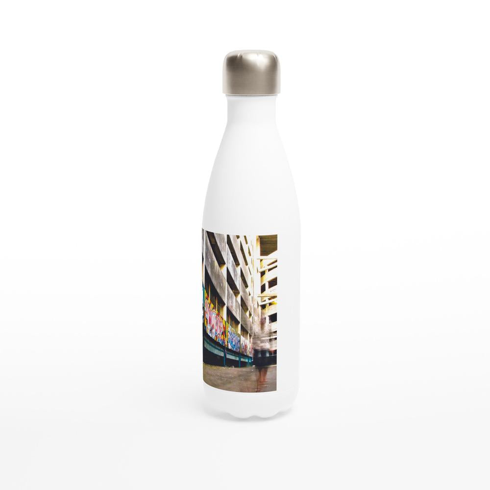 Designer stainless steel water bottle with original artwork by NZ designer