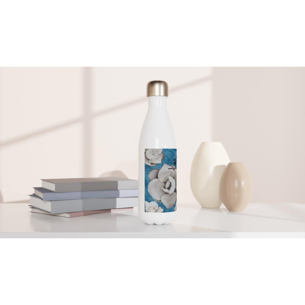 Designer stainless steel water bottle with original artwork by NZ designer