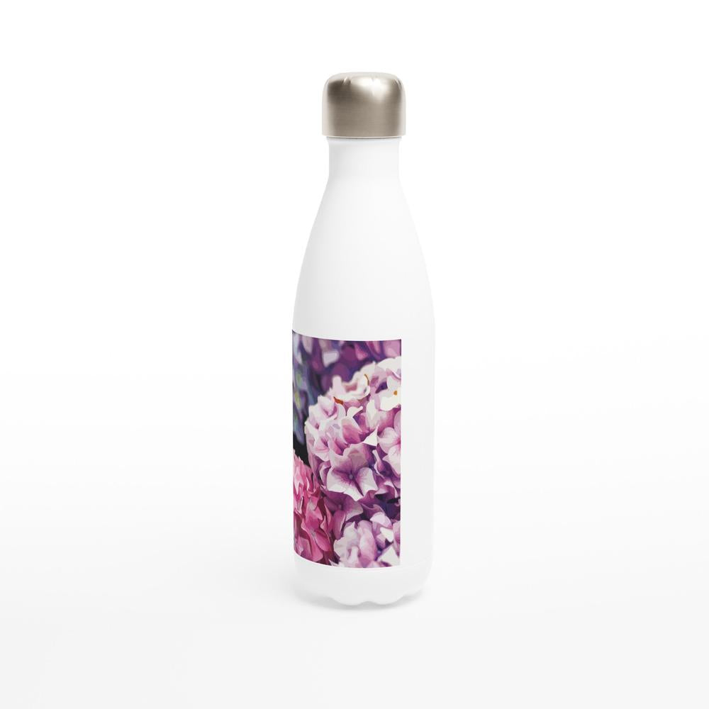 Designer stainless steel water bottle with original artwork by NZ designer