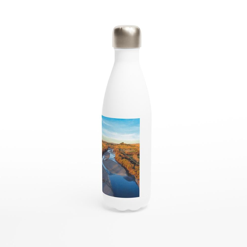 Designer stainless steel water bottle with original artwork by NZ designer