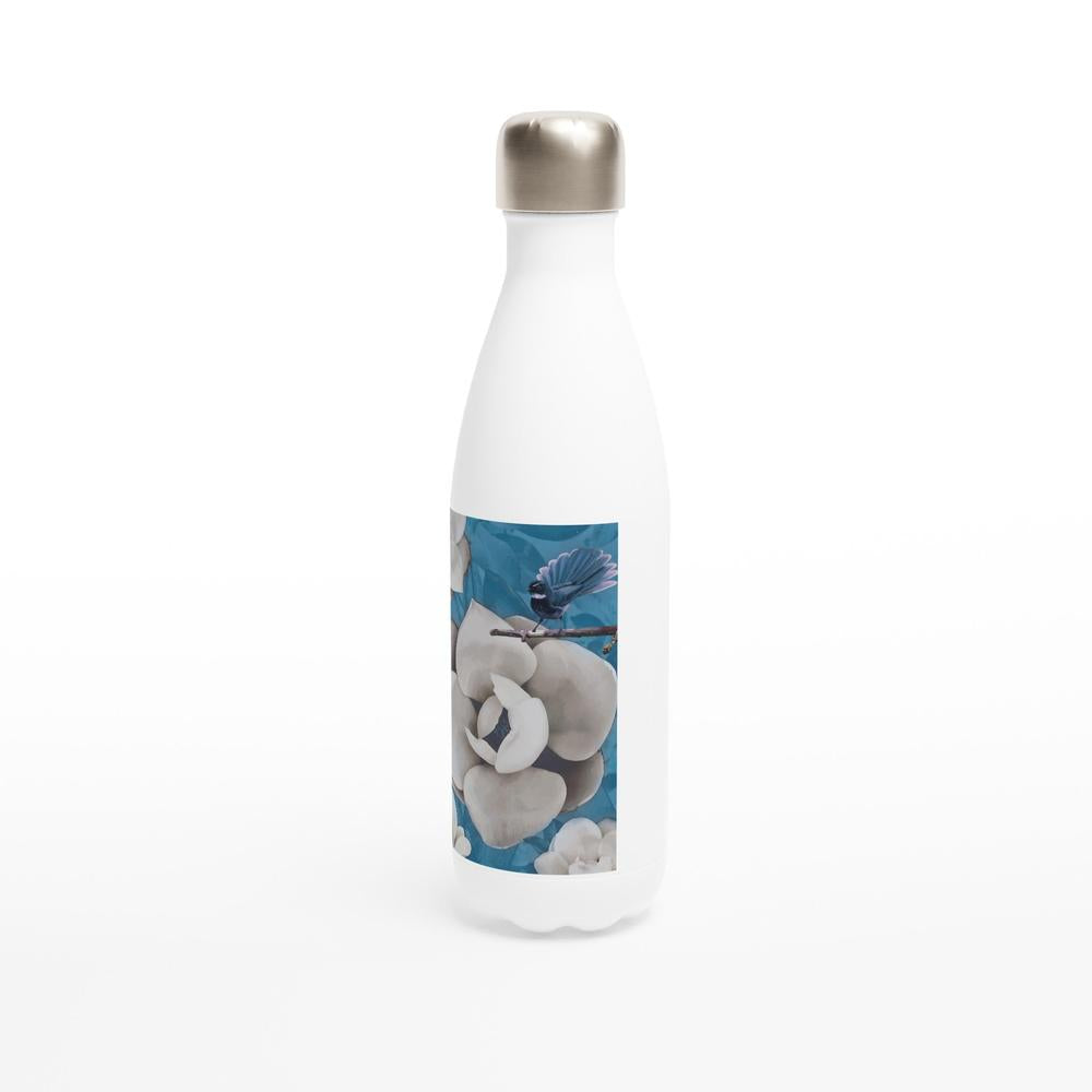 Designer stainless steel water bottle with original artwork by NZ designer