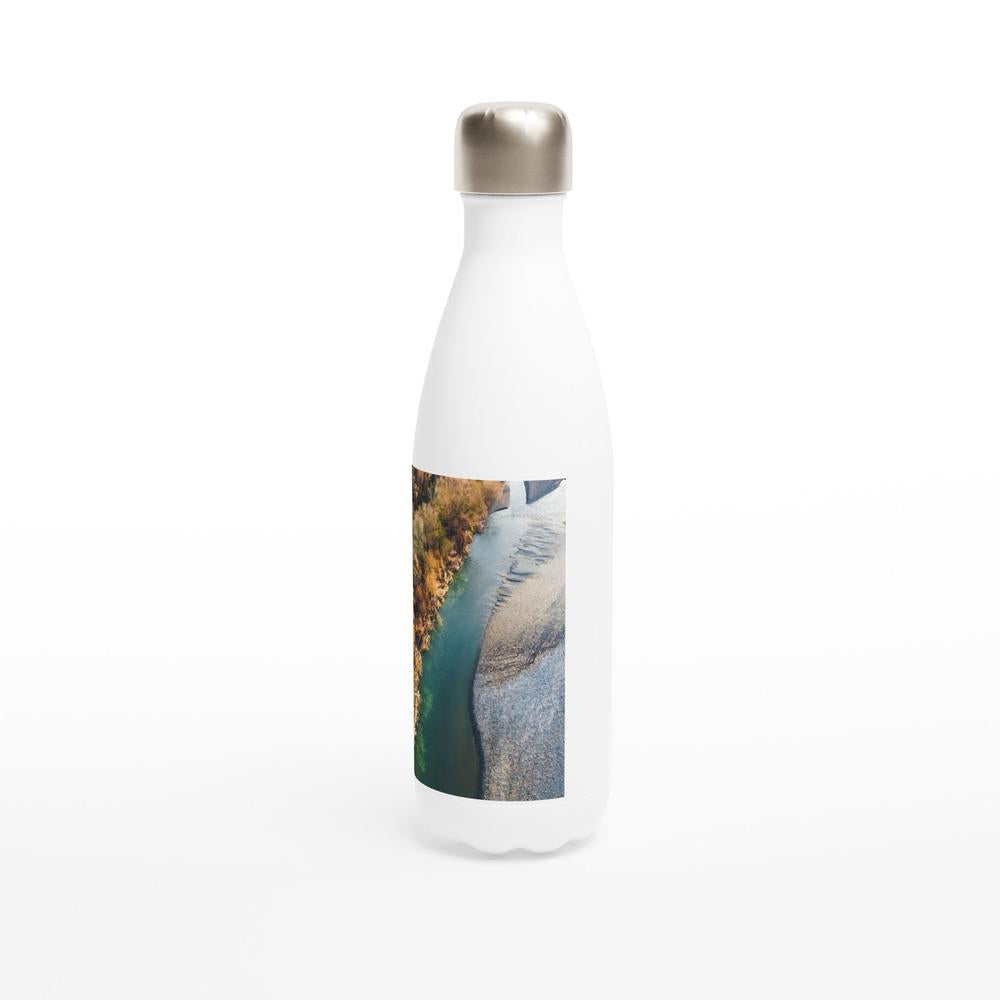 Designer stainless steel water bottle with original artwork by NZ designer