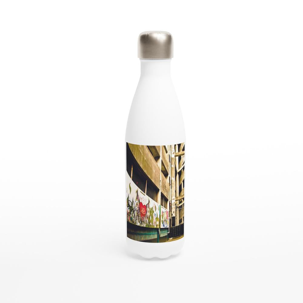 Designer stainless steel water bottle with original artwork by NZ designer