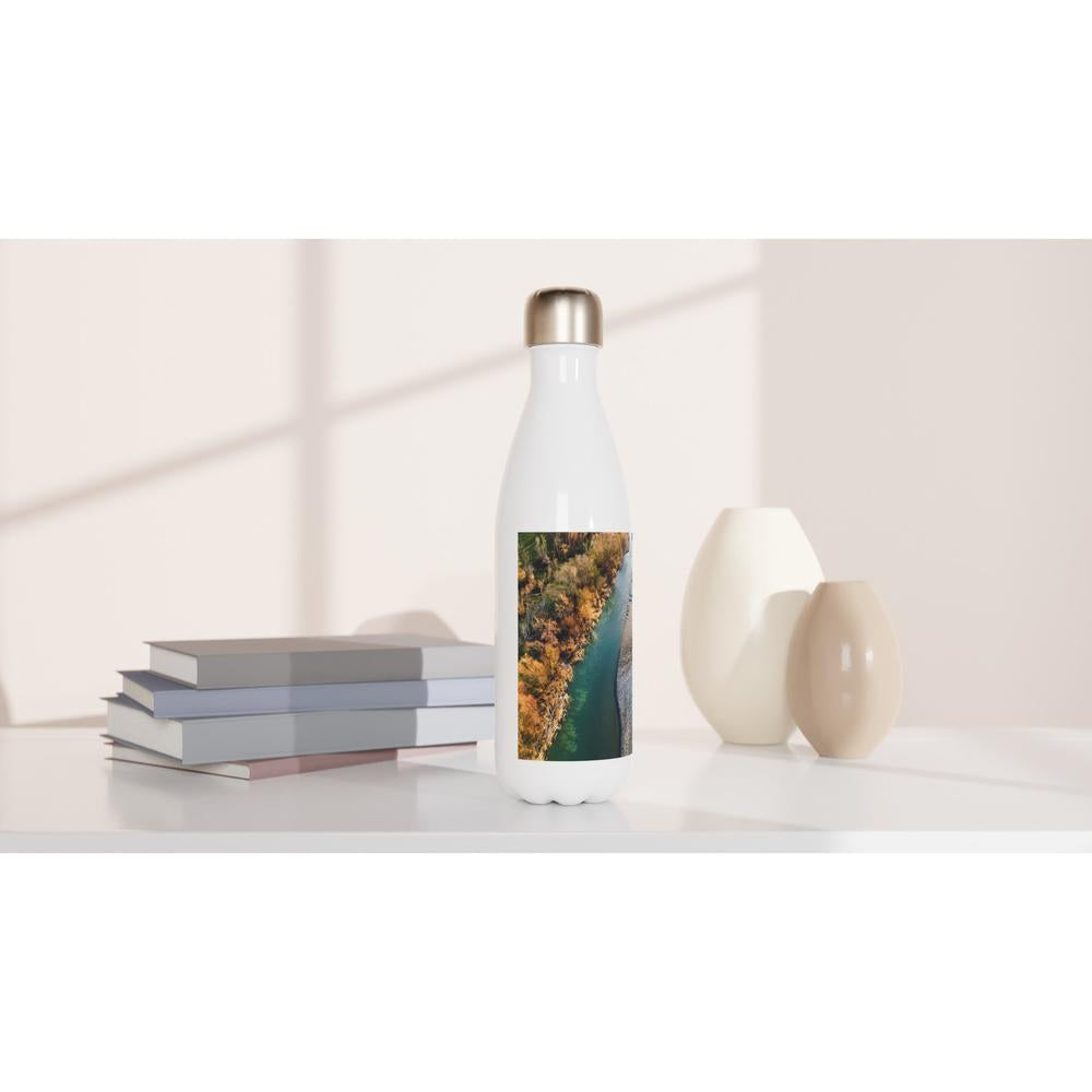 Designer stainless steel water bottle with original artwork by NZ designer