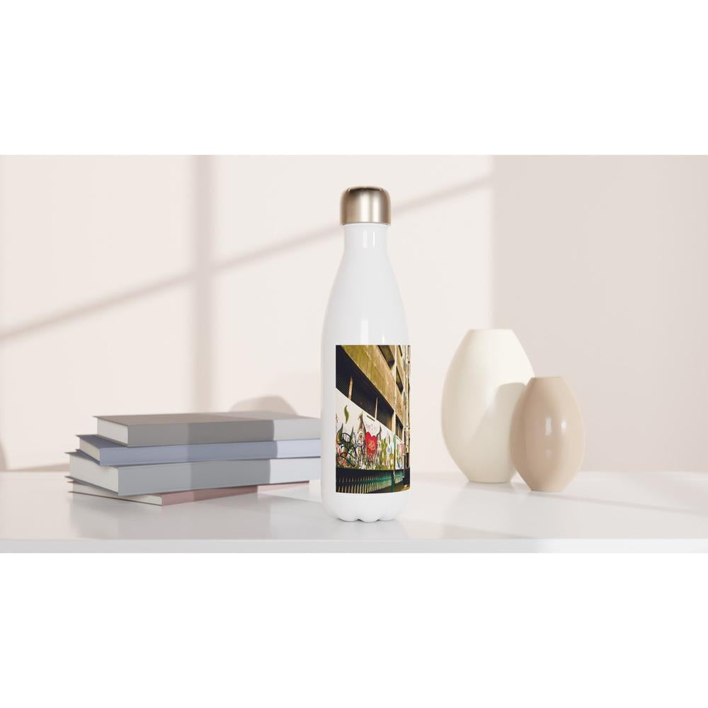 Designer stainless steel water bottle with original artwork by NZ designer