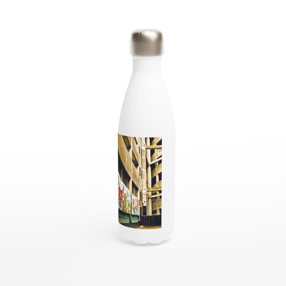 Designer stainless steel water bottle with original artwork by NZ designer