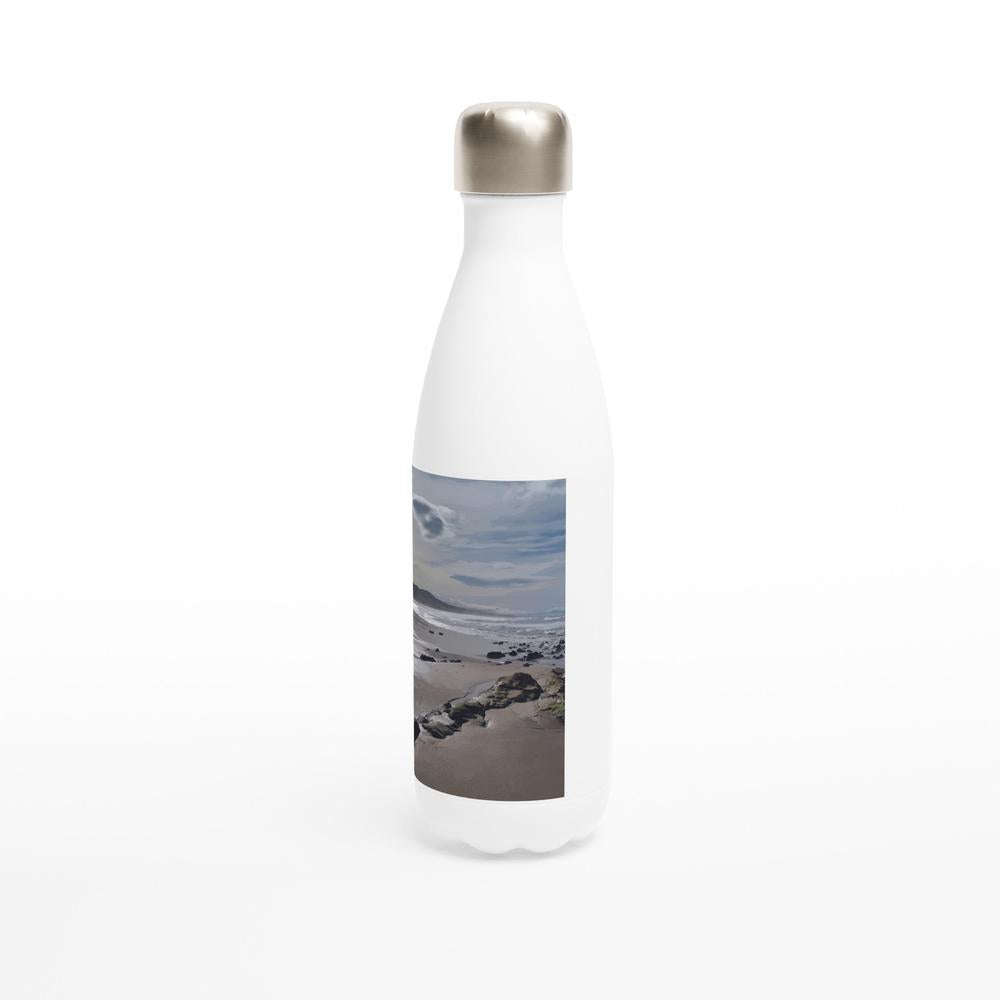 Designer stainless steel water bottle with original artwork by NZ designer