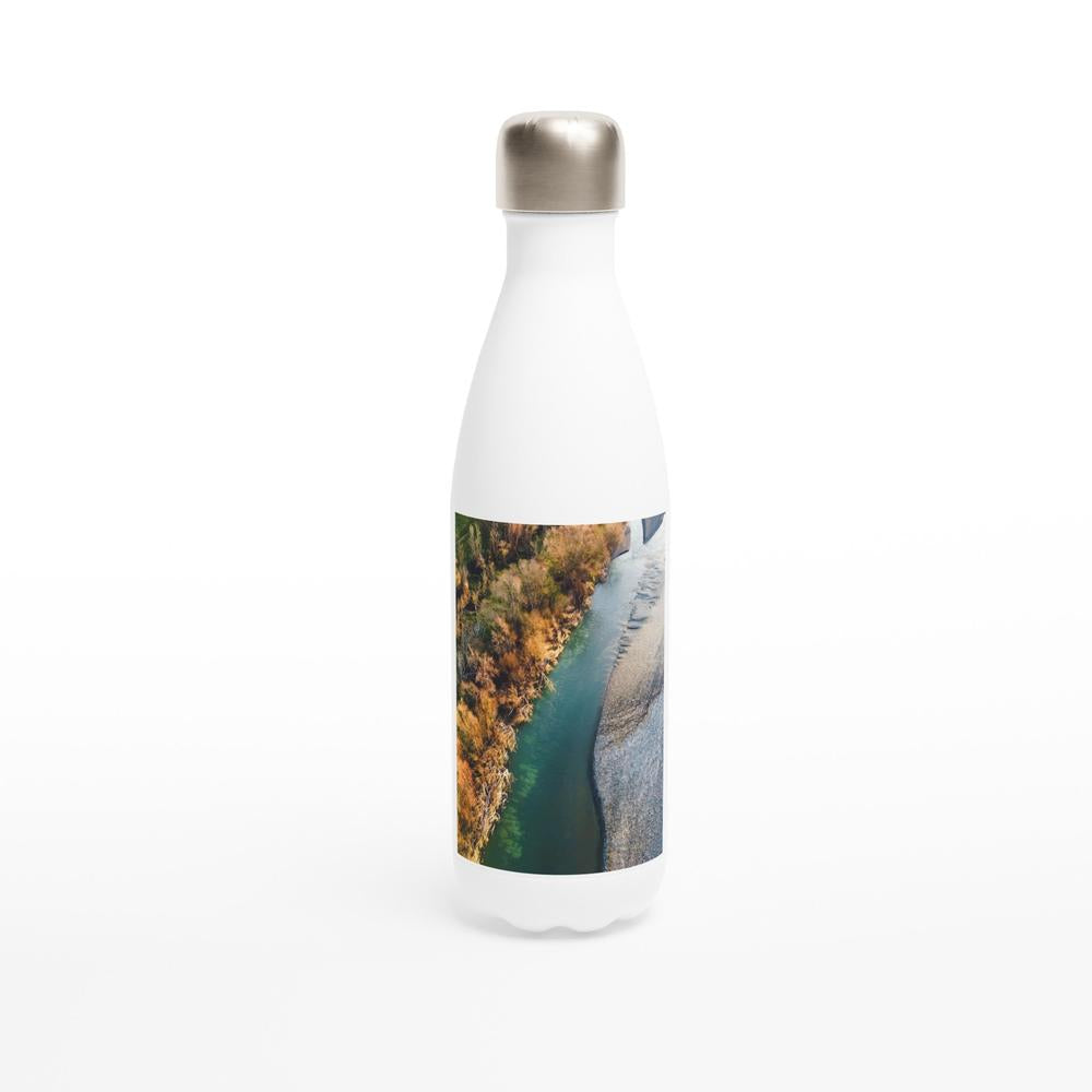 Designer stainless steel water bottle with original artwork by NZ designer