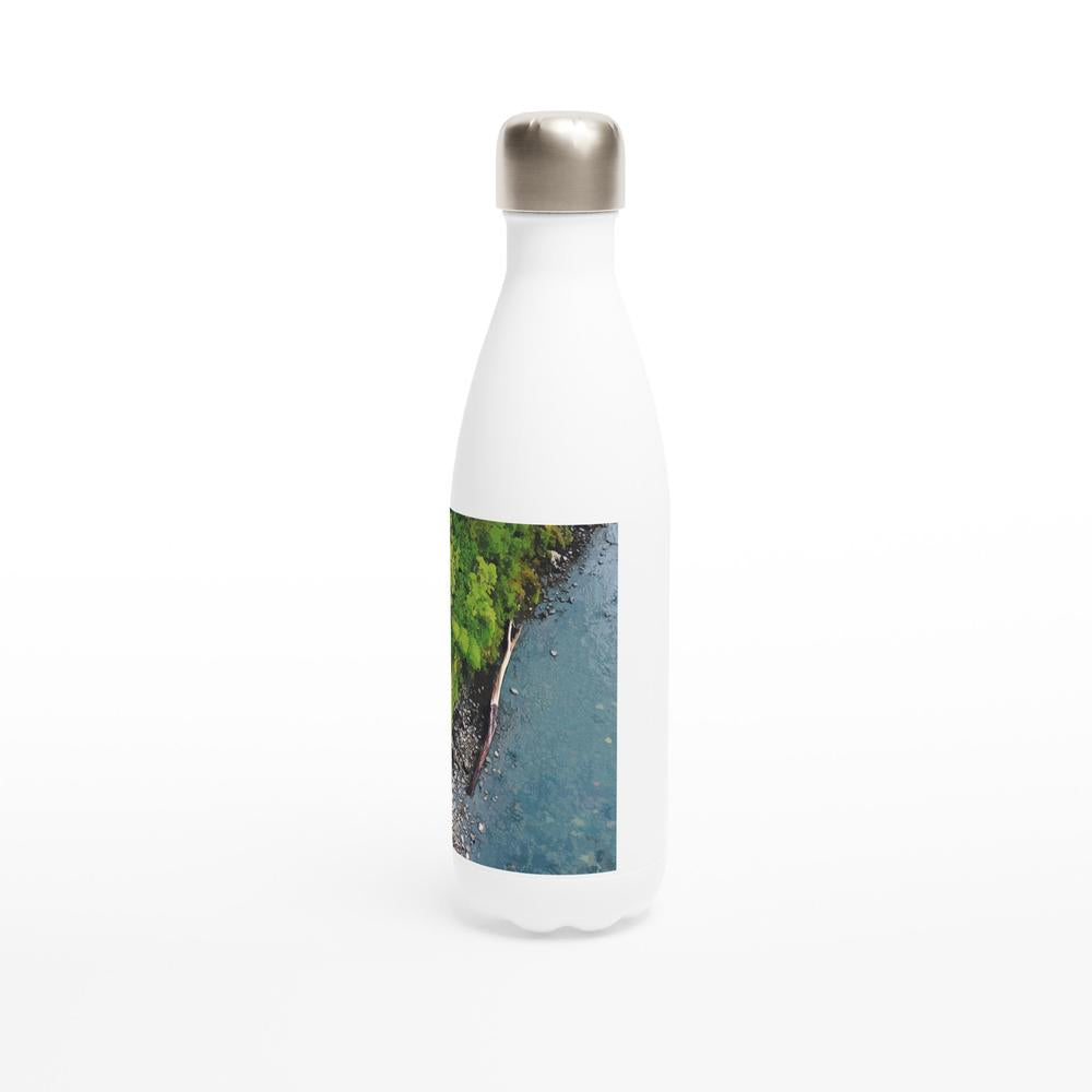 Designer stainless steel water bottle with original artwork by NZ designer