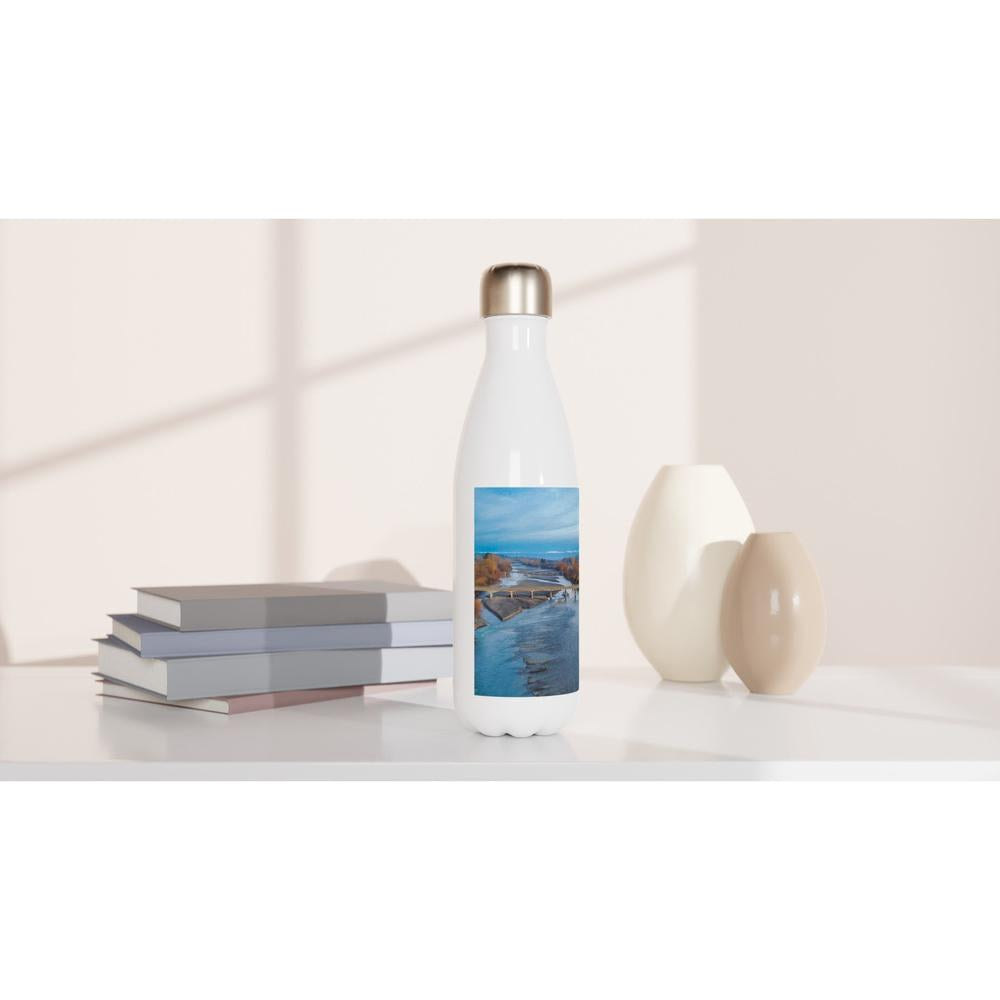 Designer stainless steel water bottle with original artwork by NZ designer