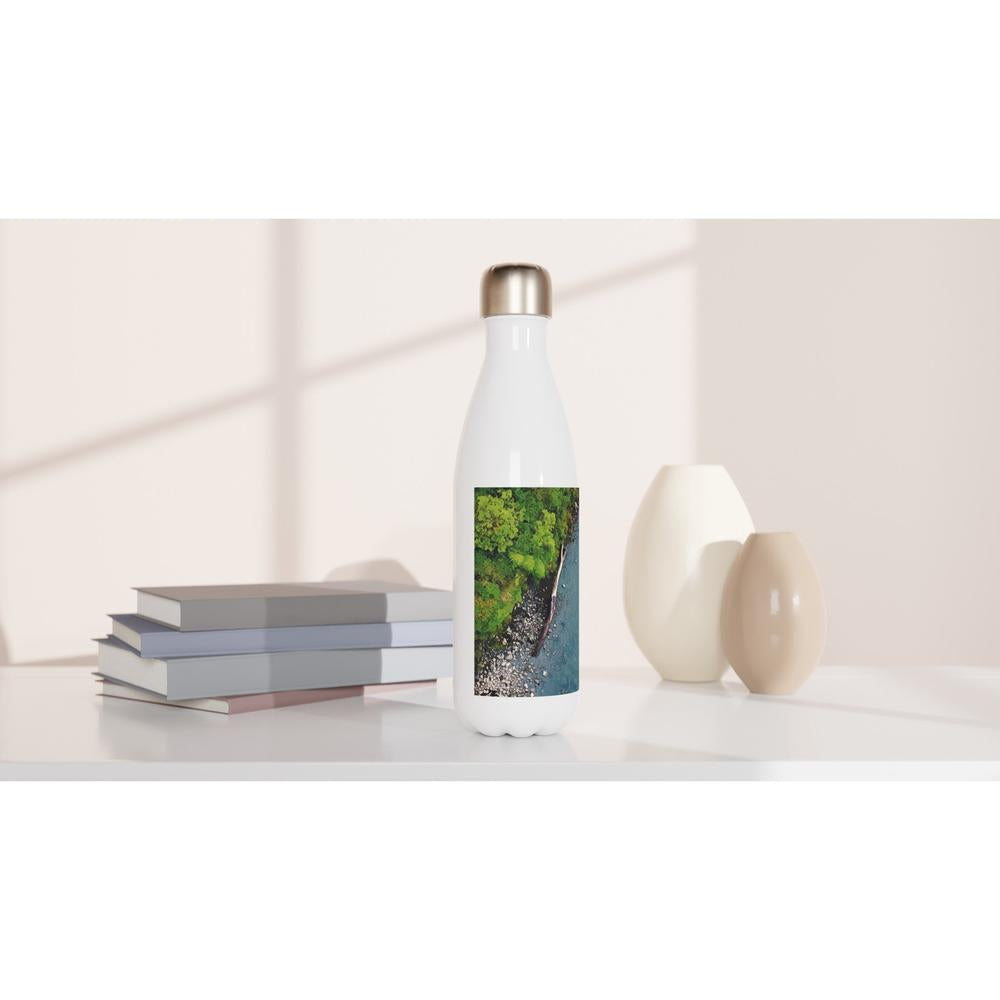 Designer stainless steel water bottle with original artwork by NZ designer