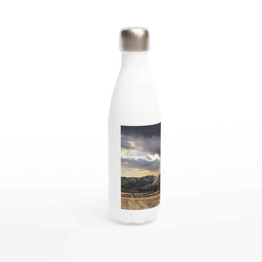 'Te Hauke' White 17oz stainless steel water bottle