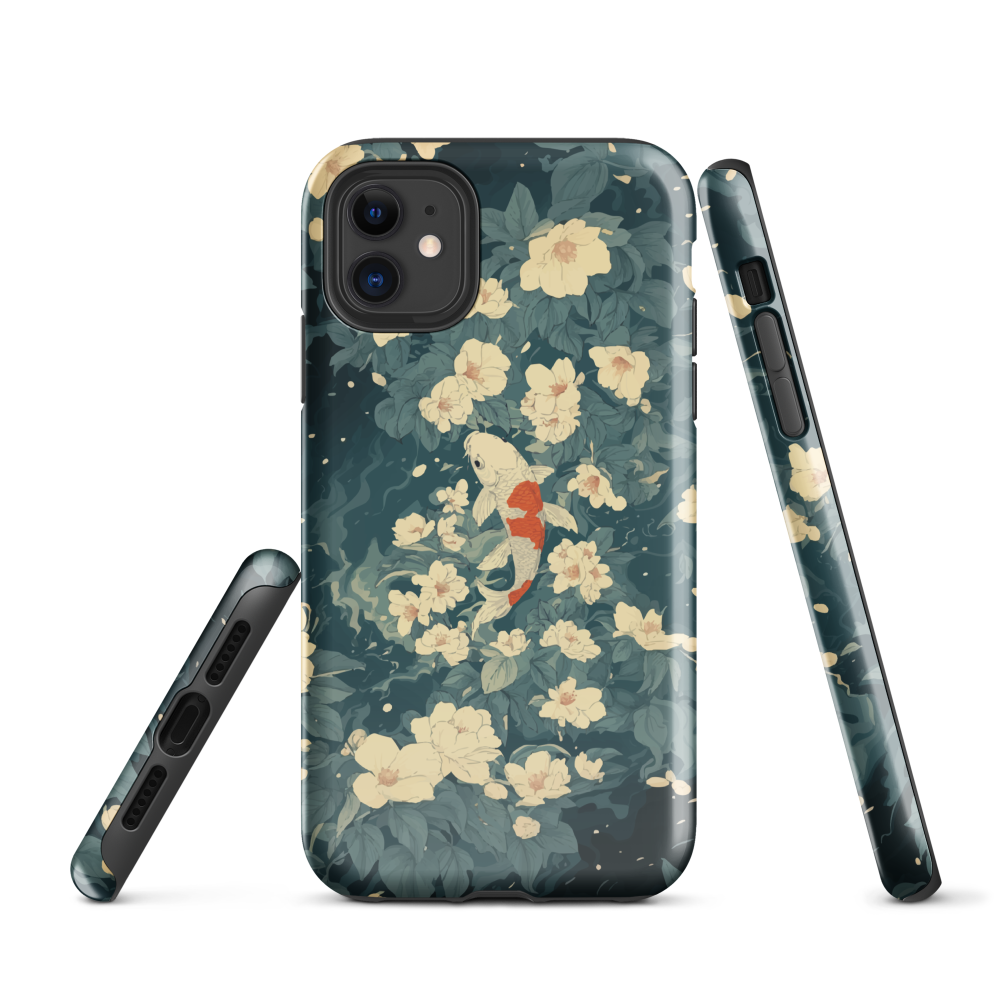 'Koi', a stunning phone case inspired by the graceful elegance of koi fish gliding through a peaceful pond.