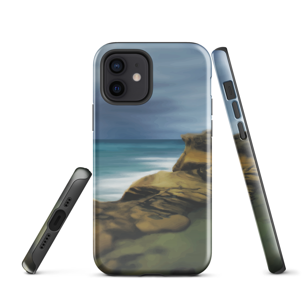 Castlepoint coastal phone case with cliffs, ocean and sky. New Zealand landscape art by designer Ben Hart.