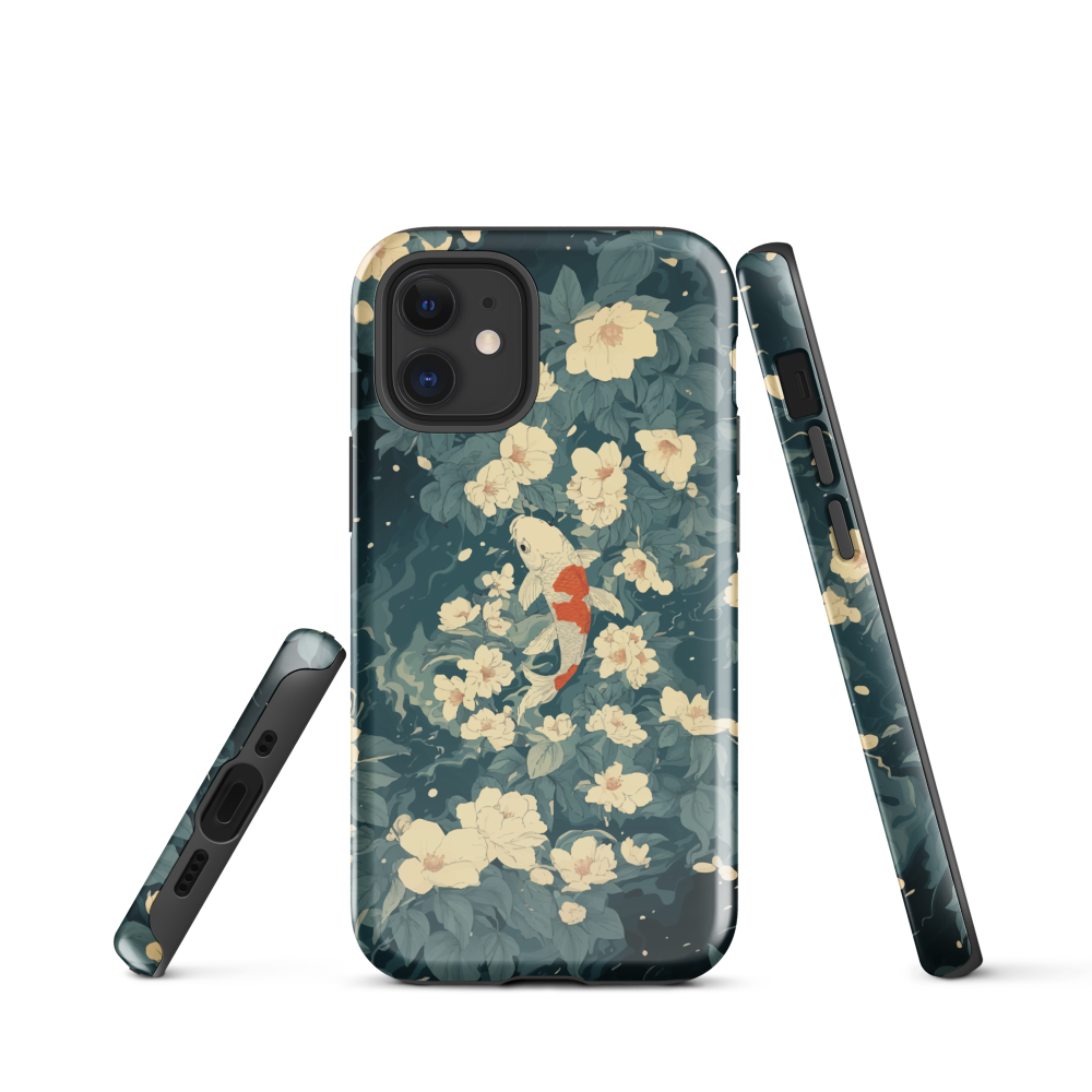 'Koi', a stunning phone case inspired by the graceful elegance of koi fish gliding through a peaceful pond.