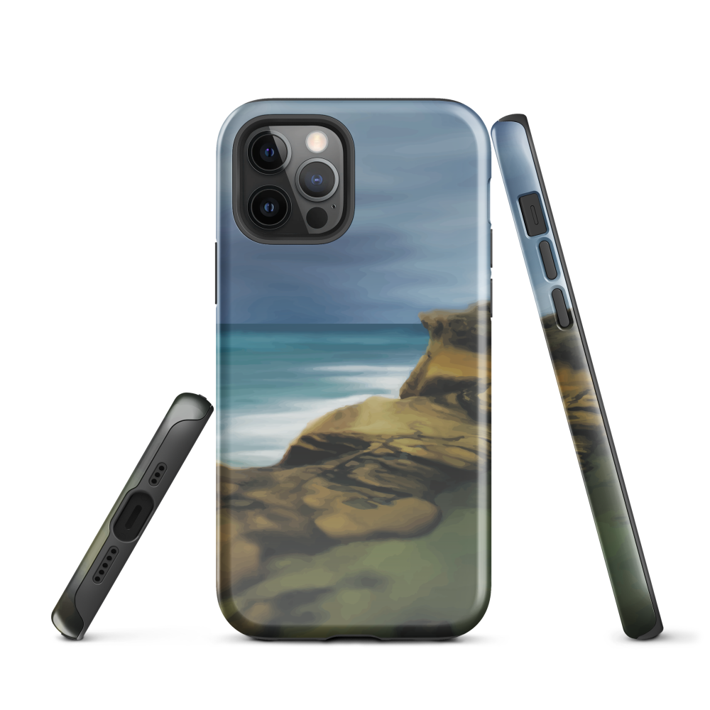 Castlepoint coastal phone case with cliffs, ocean and sky. New Zealand landscape art by designer Ben Hart.
