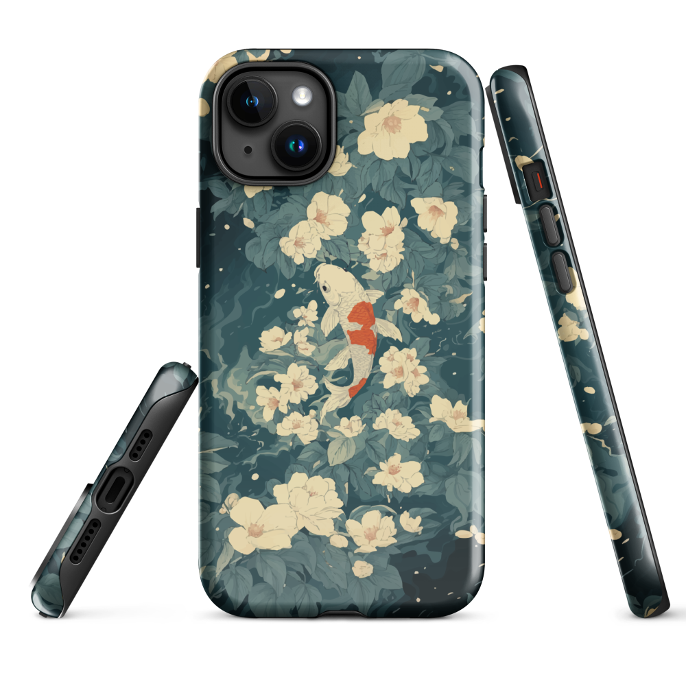 'Koi', a stunning phone case inspired by the graceful elegance of koi fish gliding through a peaceful pond.