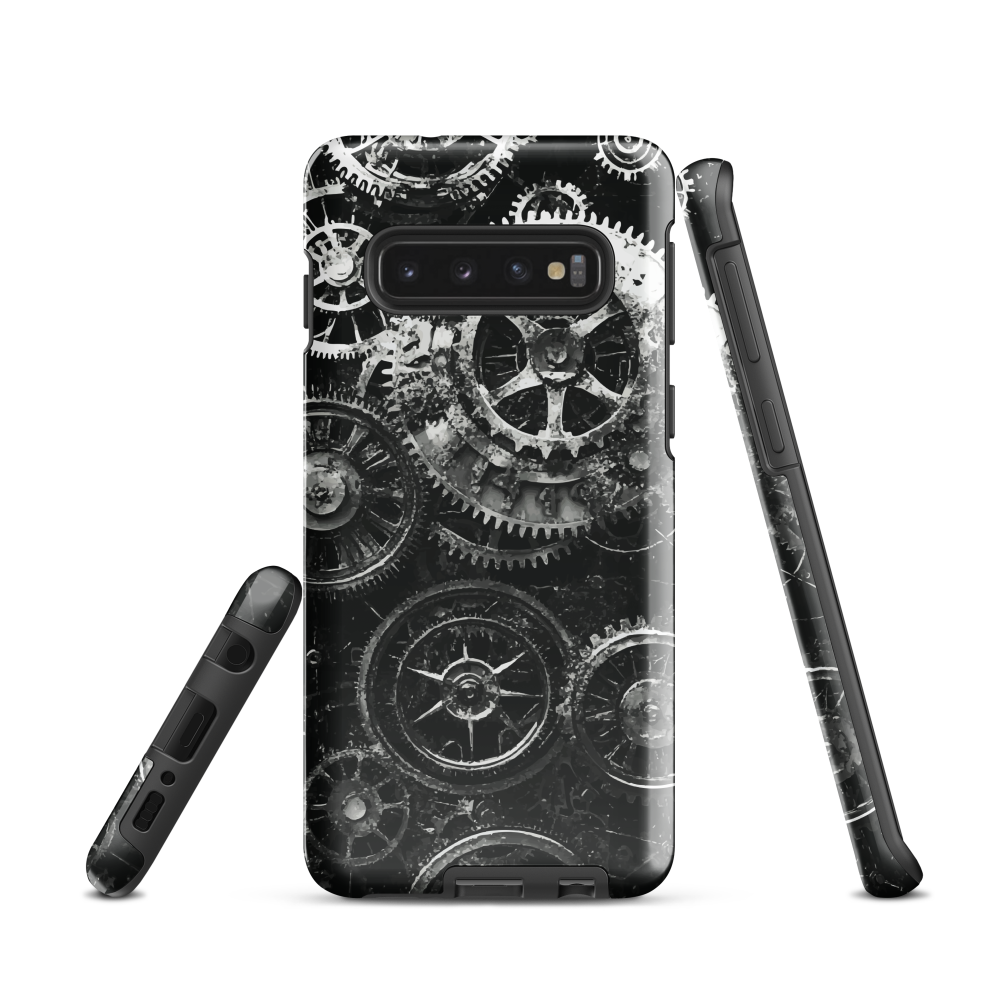 'Clockwork' Samsung phone case, a stunning fusion of gears, cogs, and vintage industrial charm. Inspired by the beauty of classic timepieces and steampunk aesthetics.