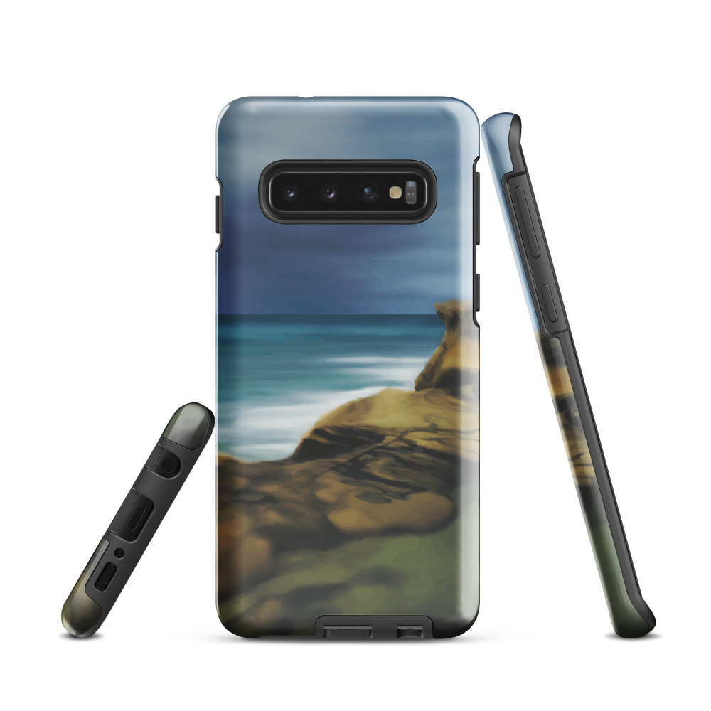 Castlepoint coastal phone case with cliffs, ocean and sky. New Zealand landscape art by designer Ben Hart.