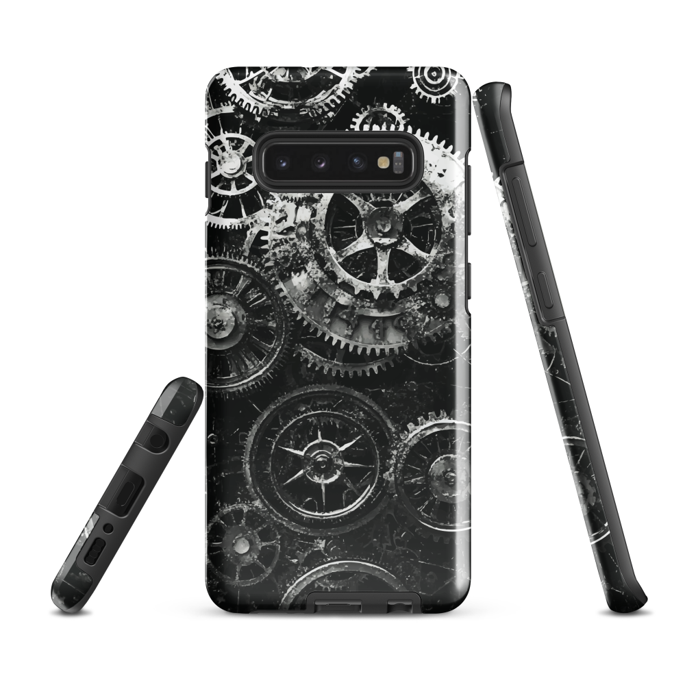 'Clockwork' Samsung phone case, a stunning fusion of gears, cogs, and vintage industrial charm. Inspired by the beauty of classic timepieces and steampunk aesthetics.