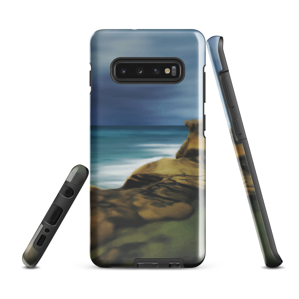 Castlepoint coastal phone case with cliffs, ocean and sky. New Zealand landscape art by designer Ben Hart.