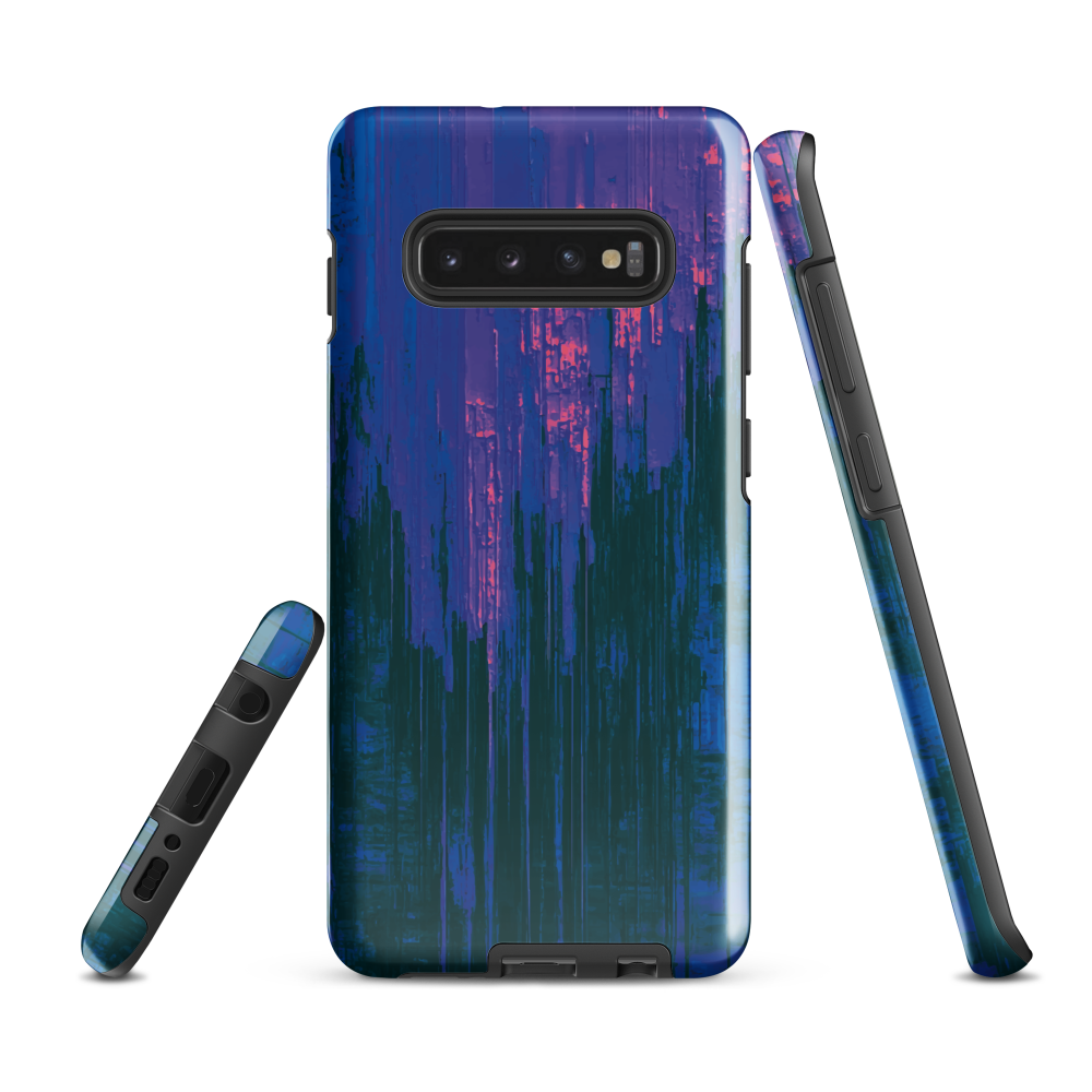 Digital Glitch Samsung case. This striking artwork features a dynamic distortion effect that mimics the visual chaos of a digital malfunction—glitchy lines, vibrant streaks, and pixel-like patterns merge into a futuristic aesthetic. It’s a perfect blend of modern design and edgy street style.