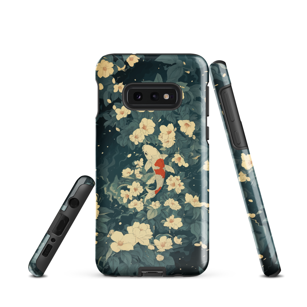 'Koi', a stunning phone case inspired by the graceful elegance of koi fish gliding through a peaceful pond.