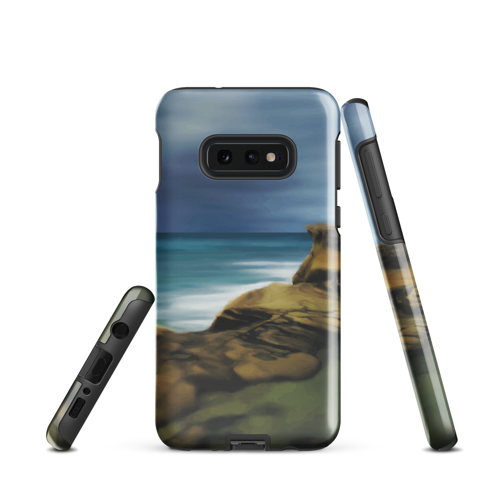 Castlepoint coastal phone case with cliffs, ocean and sky. New Zealand landscape art by designer Ben Hart.