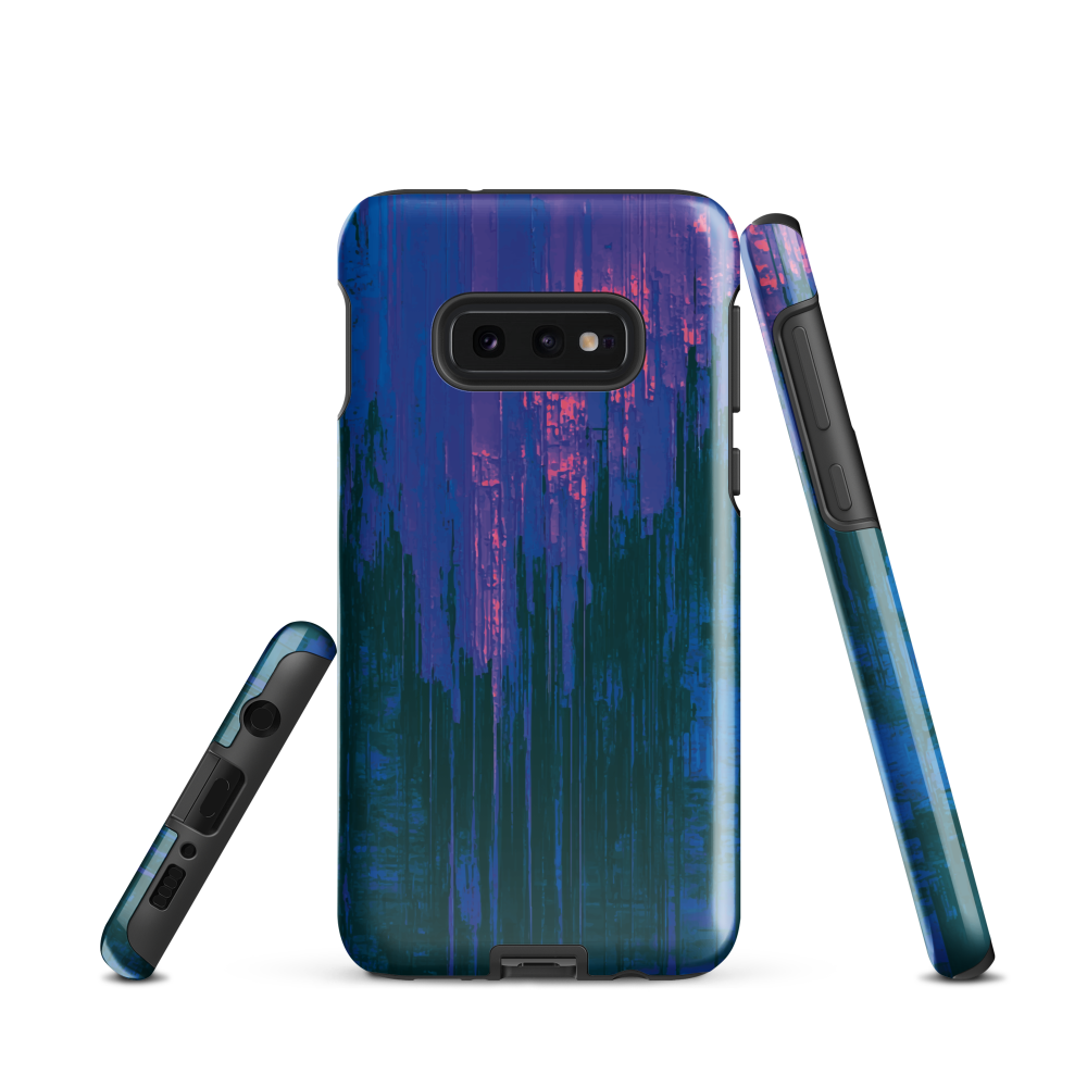 Digital Glitch Samsung case. This striking artwork features a dynamic distortion effect that mimics the visual chaos of a digital malfunction—glitchy lines, vibrant streaks, and pixel-like patterns merge into a futuristic aesthetic. It’s a perfect blend of modern design and edgy street style.