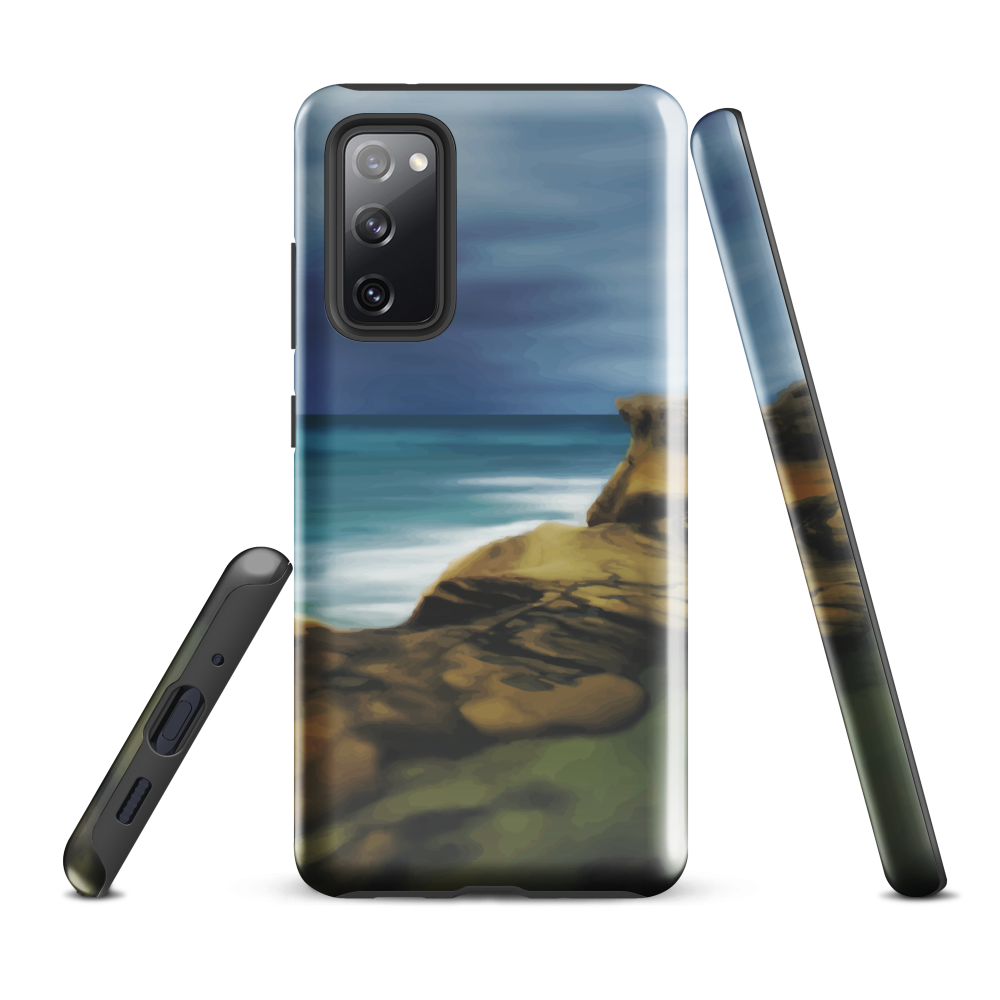 Castlepoint coastal phone case with cliffs, ocean and sky. New Zealand landscape art by designer Ben Hart.