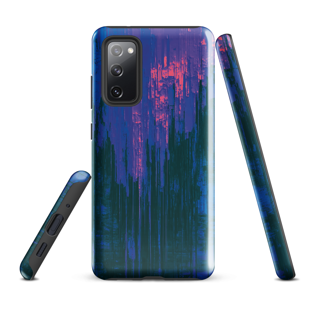 Digital Glitch Samsung case. This striking artwork features a dynamic distortion effect that mimics the visual chaos of a digital malfunction—glitchy lines, vibrant streaks, and pixel-like patterns merge into a futuristic aesthetic. It’s a perfect blend of modern design and edgy street style.