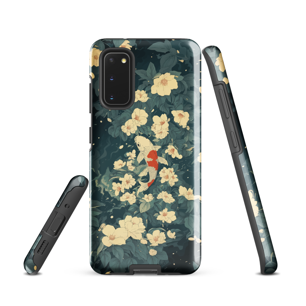 'Koi', a stunning phone case inspired by the graceful elegance of koi fish gliding through a peaceful pond.