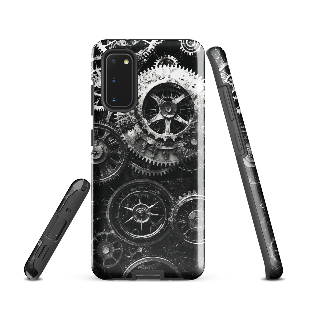 'Clockwork' Samsung phone case, a stunning fusion of gears, cogs, and vintage industrial charm. Inspired by the beauty of classic timepieces and steampunk aesthetics.
