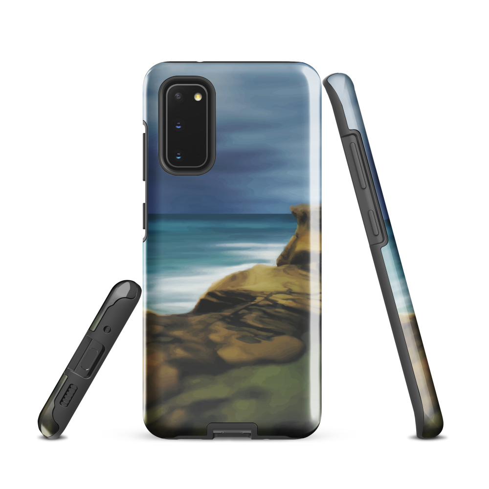 Castlepoint coastal phone case with cliffs, ocean and sky. New Zealand landscape art by designer Ben Hart.