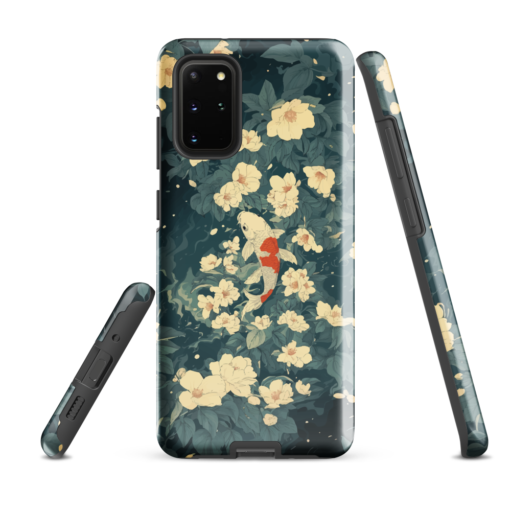 'Koi', a stunning phone case inspired by the graceful elegance of koi fish gliding through a peaceful pond.