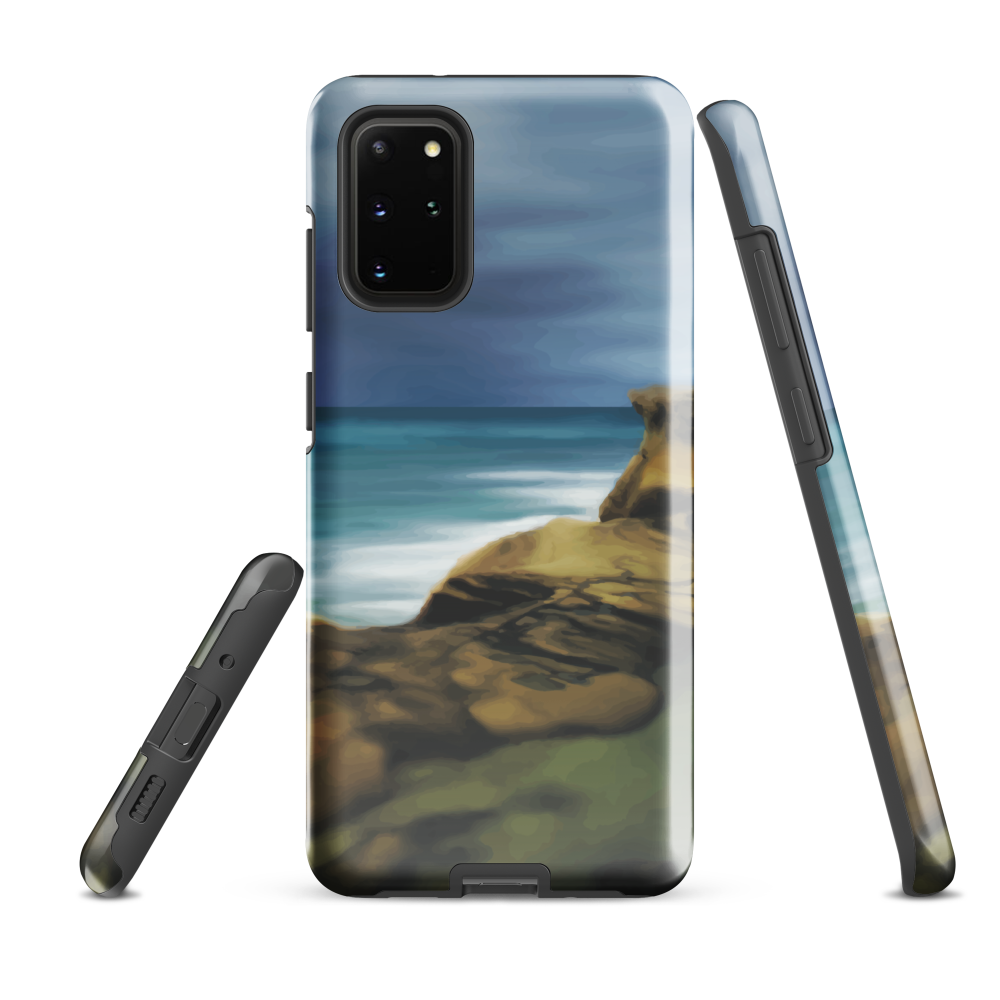 Castlepoint coastal phone case with cliffs, ocean and sky. New Zealand landscape art by designer Ben Hart.