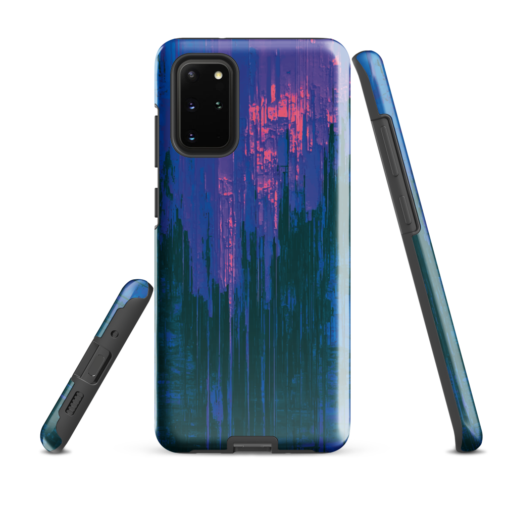 Digital Glitch Samsung case. This striking artwork features a dynamic distortion effect that mimics the visual chaos of a digital malfunction—glitchy lines, vibrant streaks, and pixel-like patterns merge into a futuristic aesthetic. It’s a perfect blend of modern design and edgy street style.