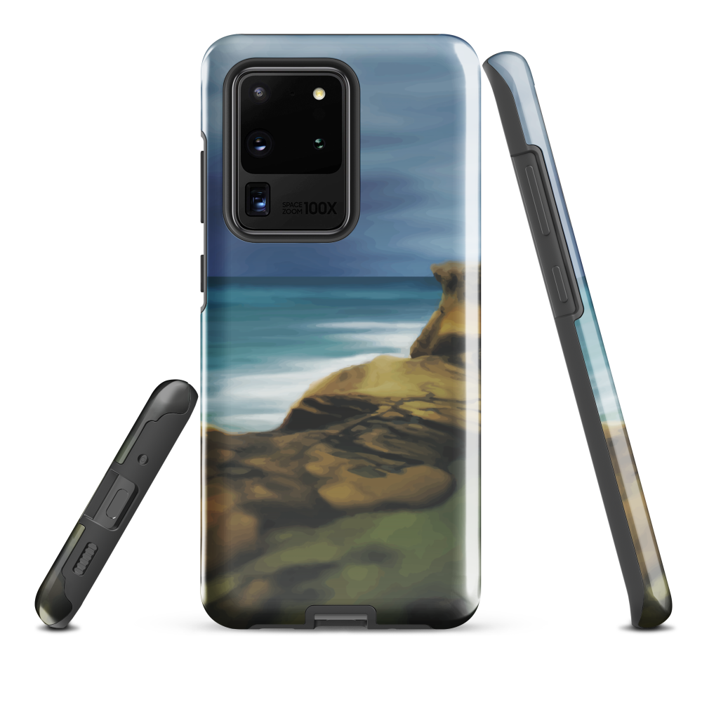 Castlepoint coastal phone case with cliffs, ocean and sky. New Zealand landscape art by designer Ben Hart.