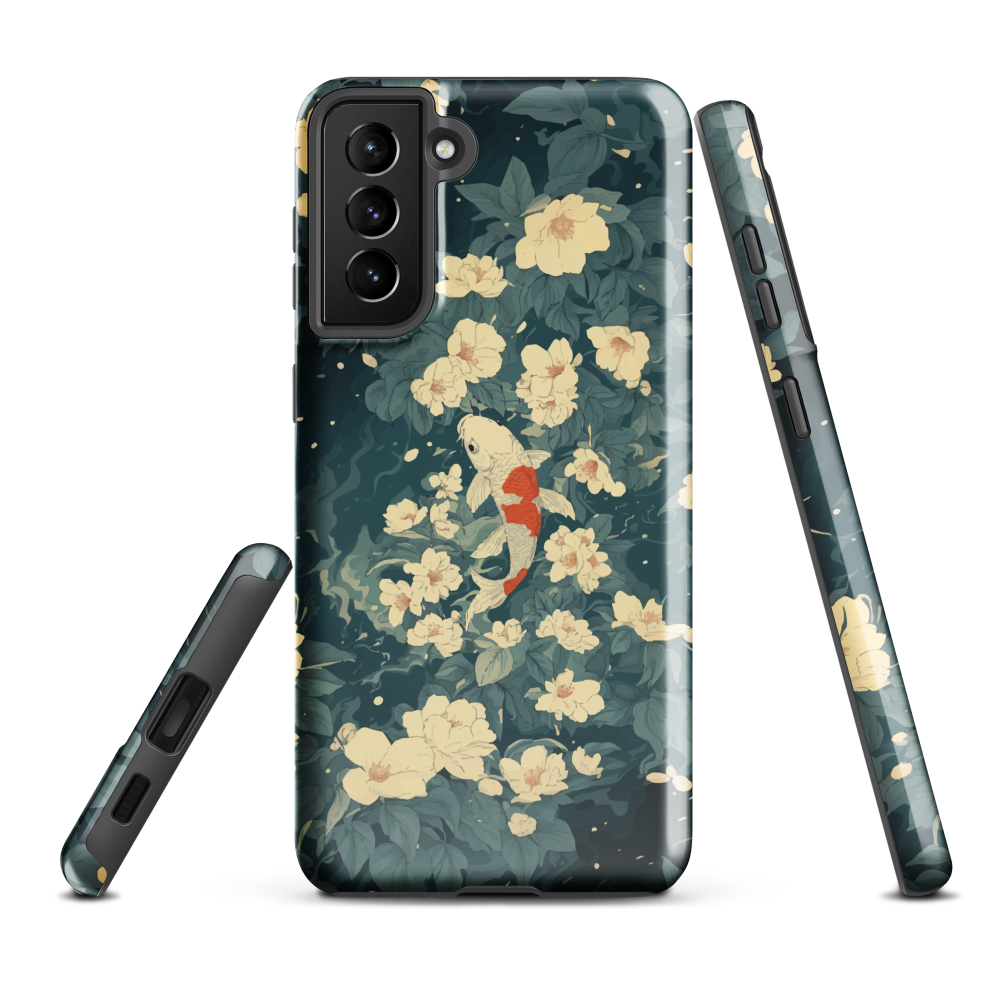 'Koi', a stunning phone case inspired by the graceful elegance of koi fish gliding through a peaceful pond.
