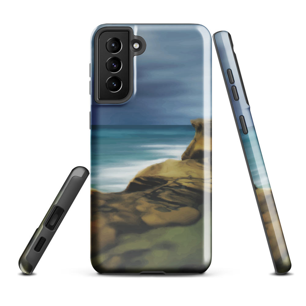 Castlepoint coastal phone case with cliffs, ocean and sky. New Zealand landscape art by designer Ben Hart.