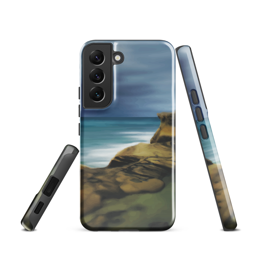 Castlepoint coastal phone case with cliffs, ocean and sky. New Zealand landscape art by designer Ben Hart.