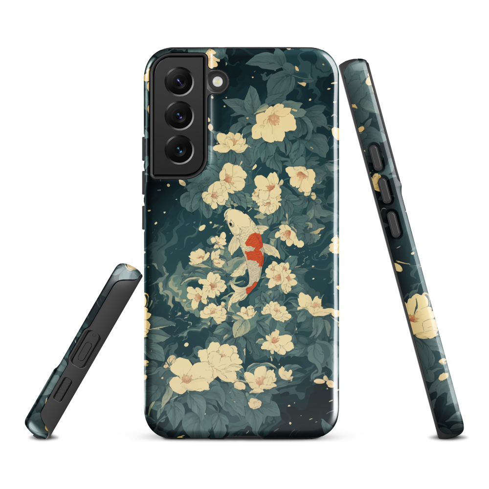 'Koi', a stunning phone case inspired by the graceful elegance of koi fish gliding through a peaceful pond.