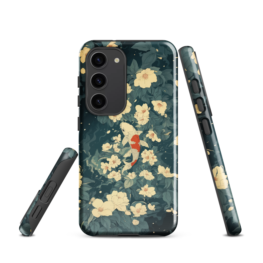 'Koi', a stunning phone case inspired by the graceful elegance of koi fish gliding through a peaceful pond.