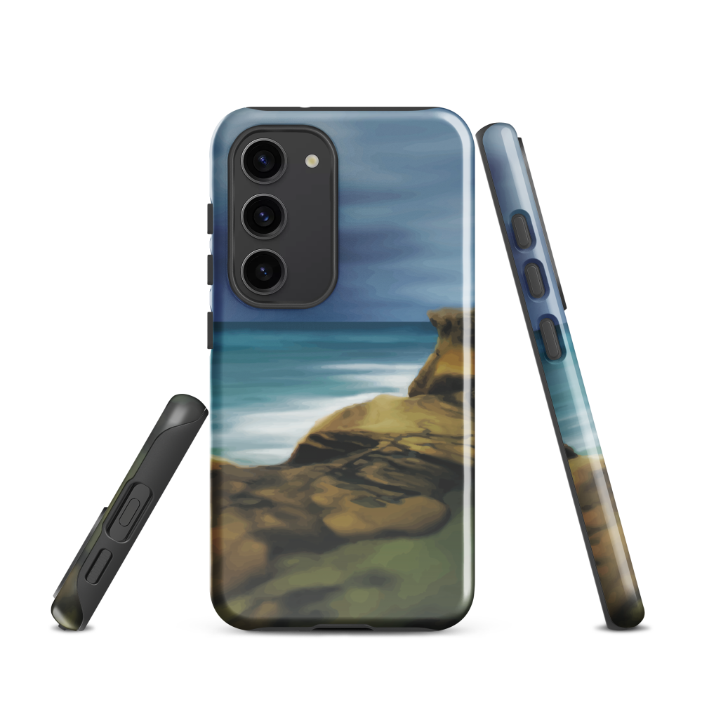 Castlepoint coastal phone case with cliffs, ocean and sky. New Zealand landscape art by designer Ben Hart.