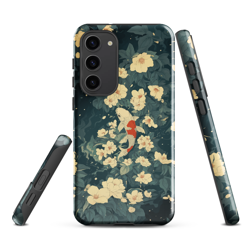 'Koi', a stunning phone case inspired by the graceful elegance of koi fish gliding through a peaceful pond.