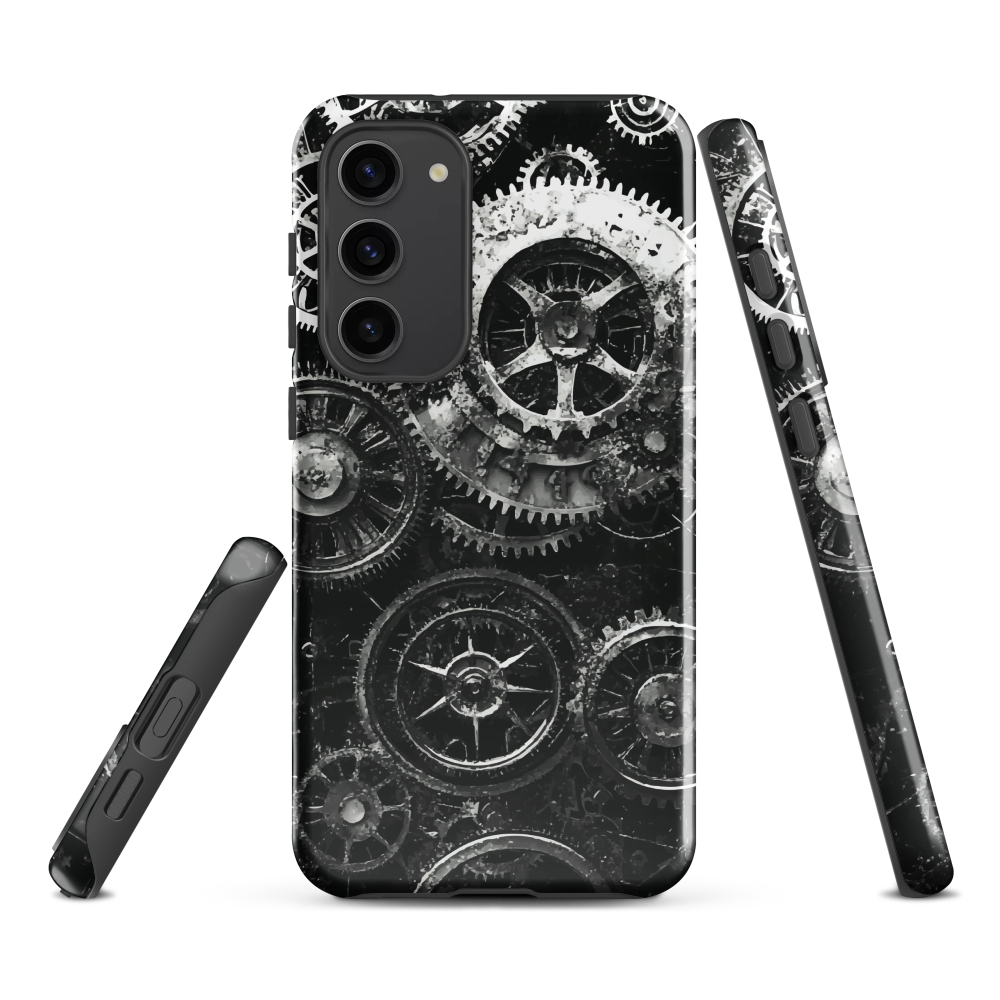 'Clockwork' Samsung phone case, a stunning fusion of gears, cogs, and vintage industrial charm. Inspired by the beauty of classic timepieces and steampunk aesthetics.