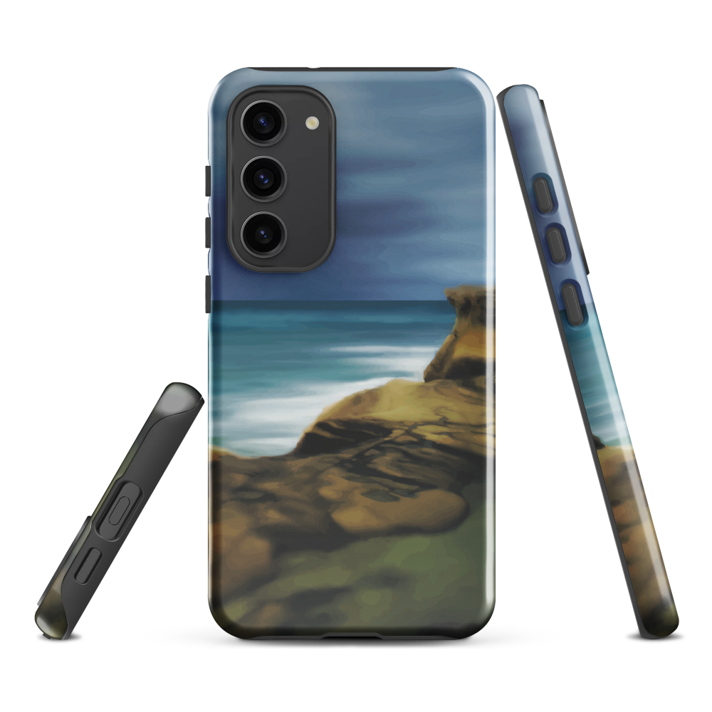 Castlepoint coastal phone case with cliffs, ocean and sky. New Zealand landscape art by designer Ben Hart.