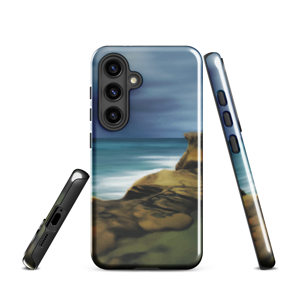 Castlepoint coastal phone case with cliffs, ocean and sky. New Zealand landscape art by designer Ben Hart.