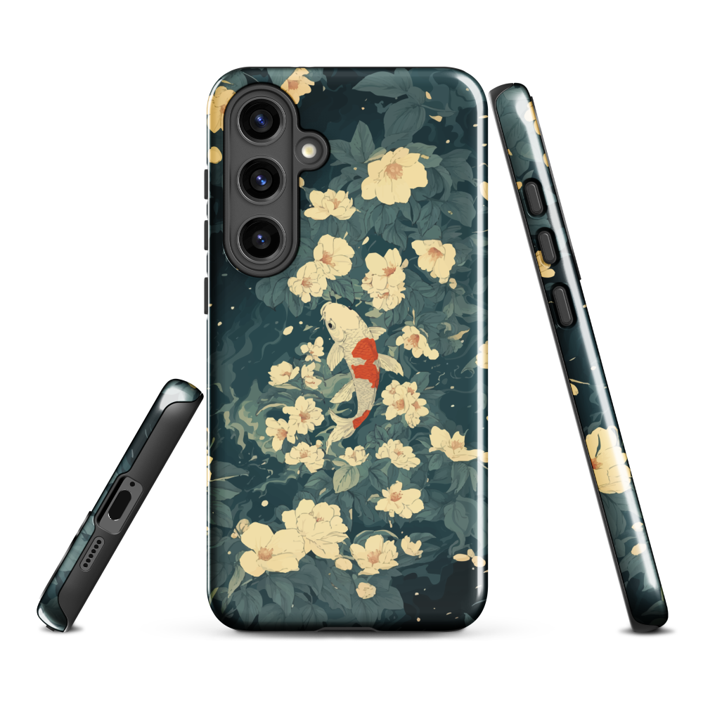 'Koi', a stunning phone case inspired by the graceful elegance of koi fish gliding through a peaceful pond.